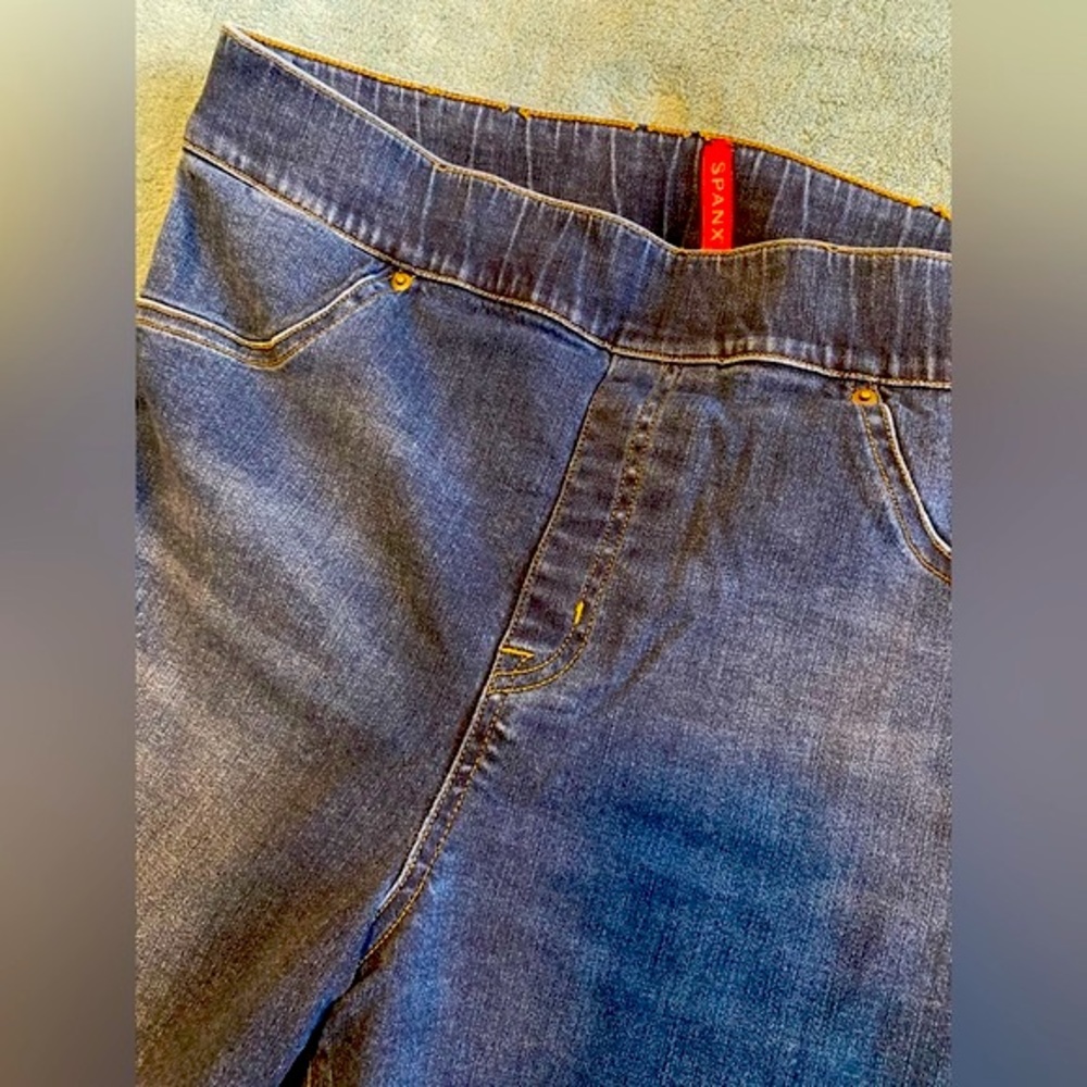 Spanx Distressed Denim Skinny Jean Leggings XL